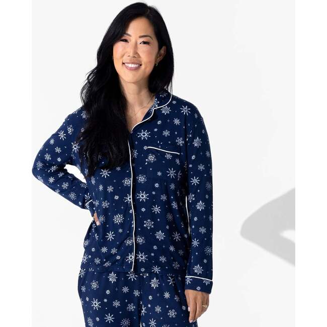 Snowflake Bamboo Women's Pajama Set, White - Pajamas - 7