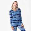 Hanukkah Fair Isle Bamboo Women's Pajama Set, Blue - Pajamas - 6