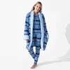 Hanukkah Fair Isle Bamboo Women's Pajama Set, Blue - Pajamas - 7