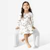 Yuletide Bamboo Girls' Long Sleeve Dress, White - Dresses - 2