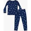 Snowflake Bamboo Kids Pajamas, Blue - Pajamas - 1 - thumbnail
