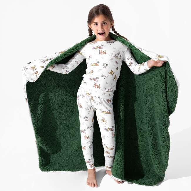 Yuletide Bamboo Kids Pajamas, White - Pajamas - 5