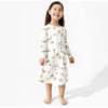 Yuletide Bamboo Girls' Long Sleeve Dress, White - Dresses - 4