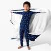 Snowflake Bamboo Kids Pajamas, Blue - Pajamas - 2