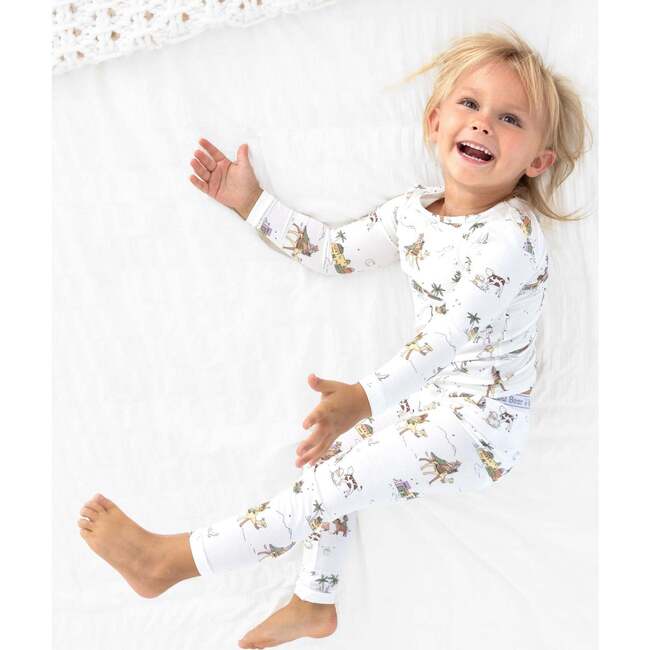 Yuletide Bamboo Kids Pajamas, White - Pajamas - 7