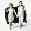 Yuletide Bamboo Girls' Long Sleeve Dress, White - Dresses - 6