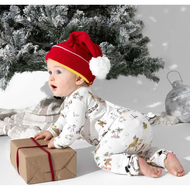 Yuletide Bamboo Convertible Footie, White - Footie Pajamas - 7