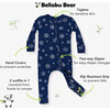 Snowflake Bamboo Convertible Footie, Blue - Footie Pajamas - 2