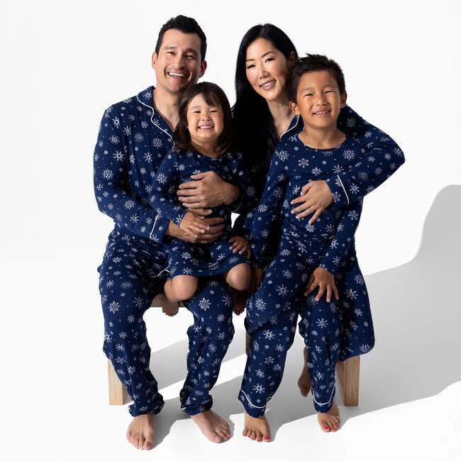 Snowflake Bamboo Kids Pajamas, Blue - Pajamas - 5