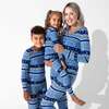 Hanukkah Fair Isle Bamboo Kids Pajamas, Blue - Pajamas - 4 - thumbnail