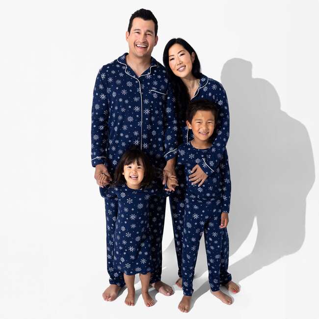 Snowflake Bamboo Kids Pajamas, Blue - Pajamas - 6