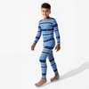 Hanukkah Fair Isle Bamboo Kids Pajamas, Blue - Pajamas - 7 - thumbnail