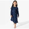 Snowflake Bamboo Girls' Long Sleeve Dress, Blue - Dresses - 7