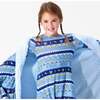 Hanukkah Fair Isle Bamboo Girls' Long Sleeve Dress, Blue - Dresses - 2
