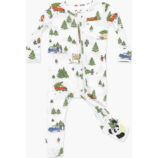 Christmas Tree Farm Bamboo Convertible Footie, White