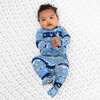 Hanukkah Fair Isle Bamboo Convertible Footie, Blue - Footie Pajamas - 4