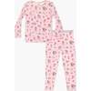 Candy Cane Lane Bamboo Kids Pajamas, Pink - Pajamas - 1 - thumbnail