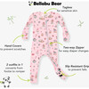 Candy Cane Lane Bamboo Convertible Footie, Pink - Footie Pajamas - 2