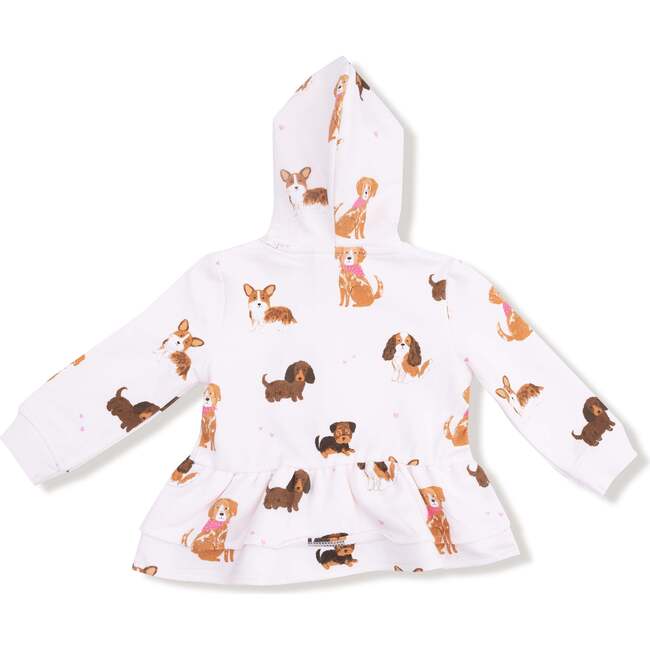 Zip Peplum Hoodie, Best Friend Dogs French Terry Pink - Sweatshirts - 2