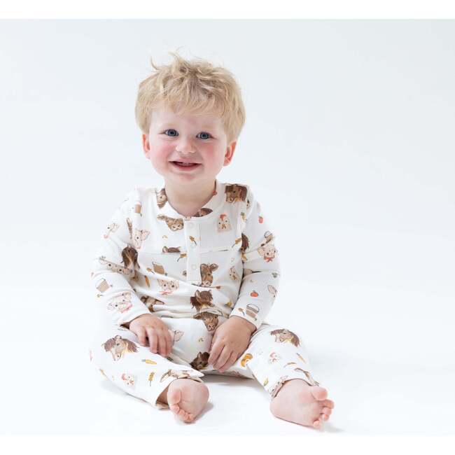 Uni Romper, Vintage Baby Farm Animals