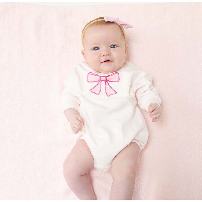Sweatshirt,  Bubble with Bow AppliqueFrench Terry Pretty Bows - Rompers - 2