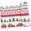 Swaddle Blanket, Red Truck Fair Isle - Swaddles - 1 - thumbnail