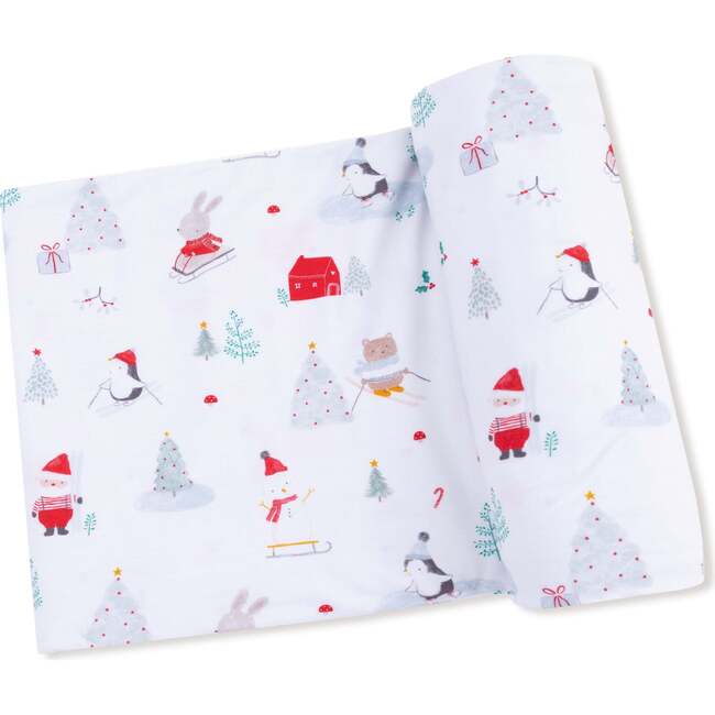 Swaddle Blanket, Santa Ski Friends