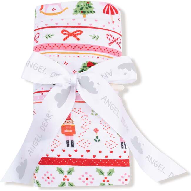 Swaddle Blanket, Sugar Plum Fairy Nutcracker Fair Isle Pink - Swaddles - 2