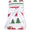 Swaddle Blanket, Red Truck Fair Isle - Swaddles - 2 - thumbnail