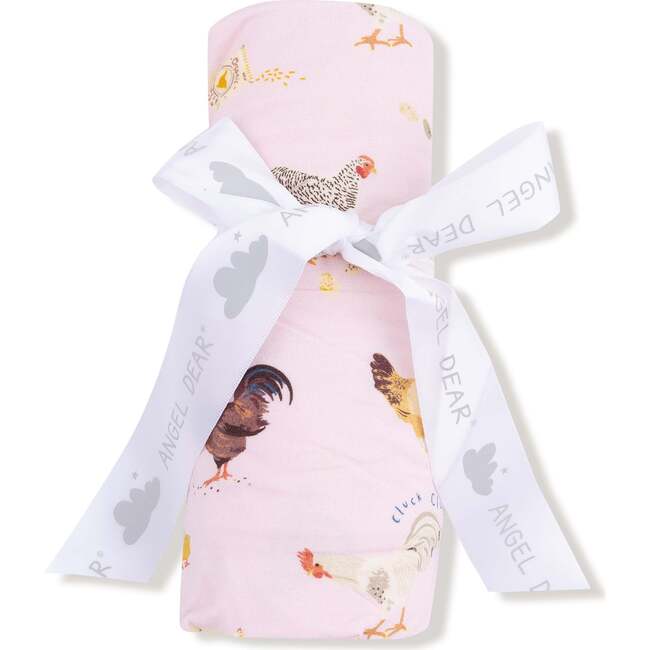 Swaddle Blanket, Collectors Chickens Pink - Swaddles - 2