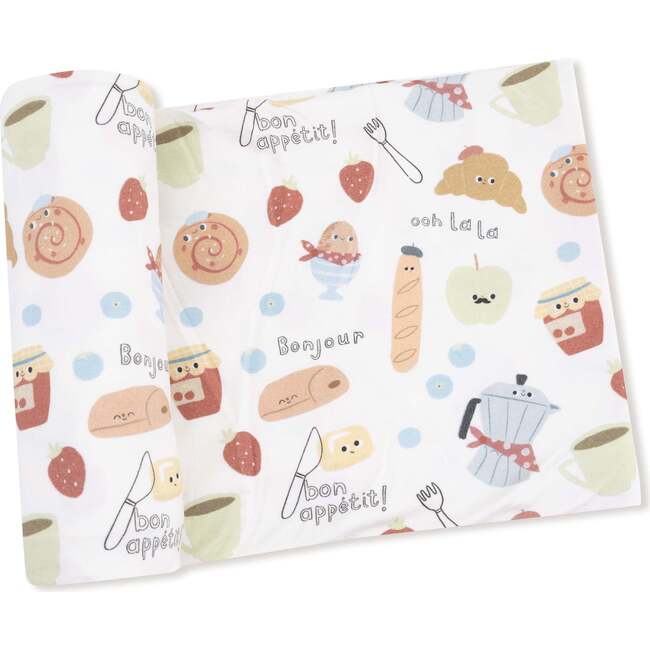 Swaddle Blanket, Bonjour Breakfast