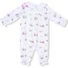 Smocked Long Sleeve Romper,  with Peter Pan CollarBaby Golf Carts Pink - Rompers - 3