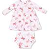 Simple Dress + Bloomer, Candy Cane Bows - Dresses - 1 - thumbnail