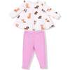 Ruffle Tunic and Leggings, Best Friend Dogs French Terry Pink - Mixed Apparel Set - 1 - thumbnail