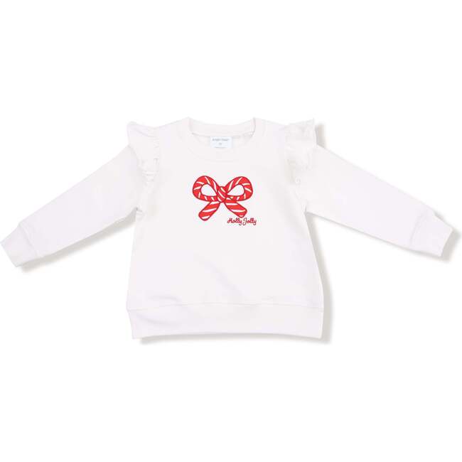Ruffle Sweatshirt, Candy Canes