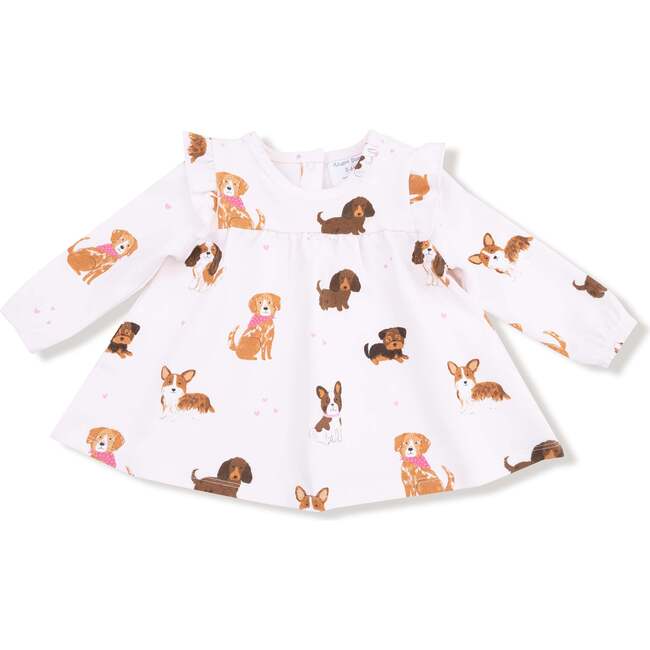 Ruffle Tunic and Leggings, Best Friend Dogs French Terry Pink - Mixed Apparel Set - 3