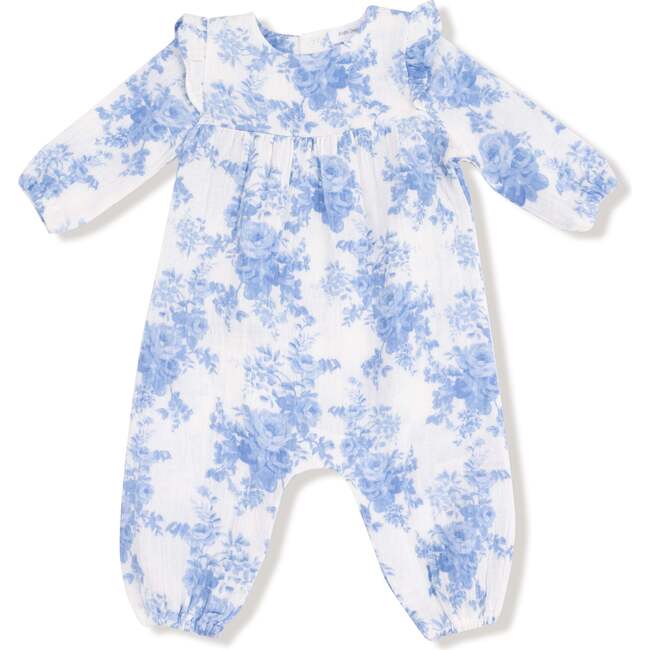 Ruffle Sleeve Romper, Dream Cottage Floral Blue
