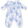 Ruffle Sleeve Romper, Dream Cottage Floral Blue - Rompers - 1 - thumbnail
