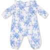 Ruffle Sleeve Romper, Dream Cottage Floral Blue - Rompers - 2