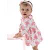 Ruffle Long Sleeve Bodysuit Dress, Vintage Pink Roses - Dresses - 2