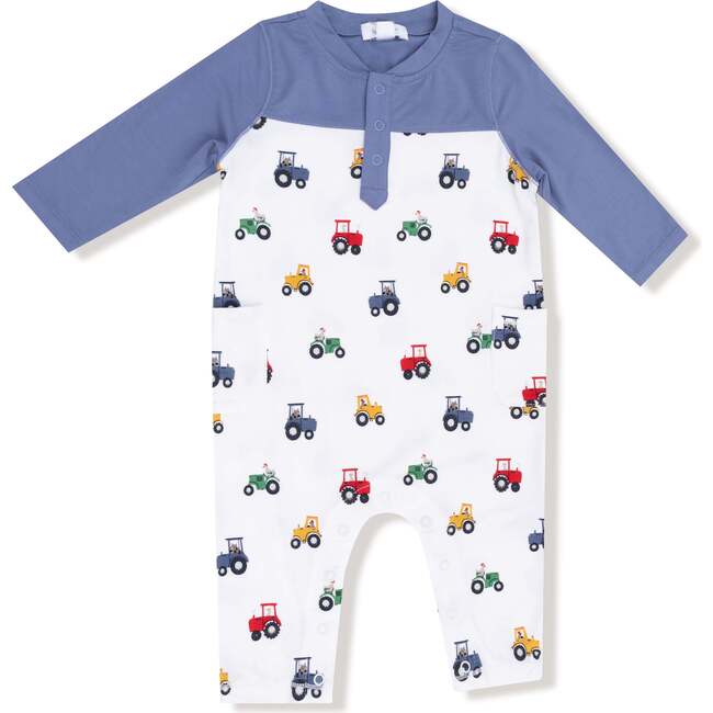 Romper,  with Contrast SleevesMini Tractors