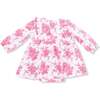 Ruffle Long Sleeve Bodysuit Dress, Vintage Pink Roses - Dresses - 3