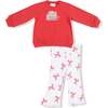Puffy Long Sleeve Oversized Sweatshirt + Flared Pants, Candy Canes - Mixed Apparel Set - 1 - thumbnail