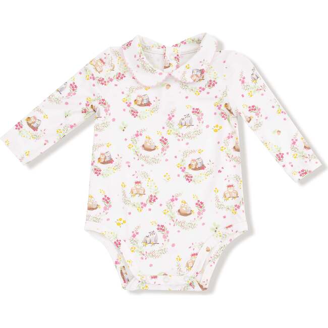Peter Pan Collar Bodysuit, Floral Owl Families