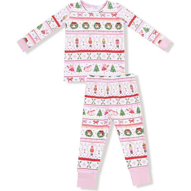 Long Sleeve Loungewear Set, Sugar Plum Fairy Nutcracker Fair Isle Pink
