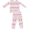 Long Sleeve Loungewear Set, Sugar Plum Fairy Nutcracker Fair Isle Pink - Mixed Apparel Set - 1 - thumbnail
