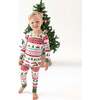 Long Sleeve Loungewear Set, Red Truck Fair Isle - Mixed Apparel Set - 2