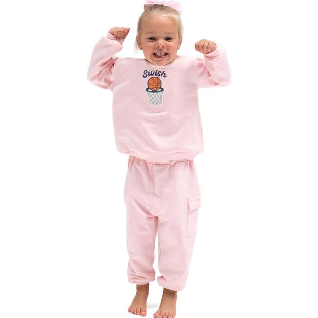 Pink Oversized Sweatshirt, Varsity Pink - Sweatshirts - 2