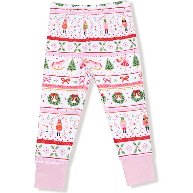 Long Sleeve Loungewear Set, Sugar Plum Fairy Nutcracker Fair Isle Pink - Mixed Apparel Set - 4