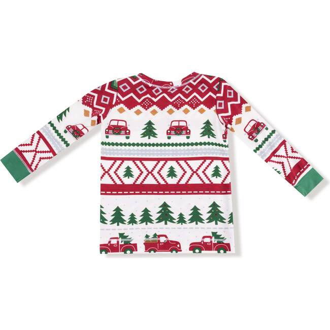 Long Sleeve Loungewear Set, Red Truck Fair Isle - Mixed Apparel Set - 4